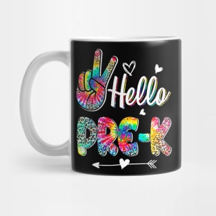 Hello Pre-K Tie Dye Leopard Graphic Back To School Teachers Mug